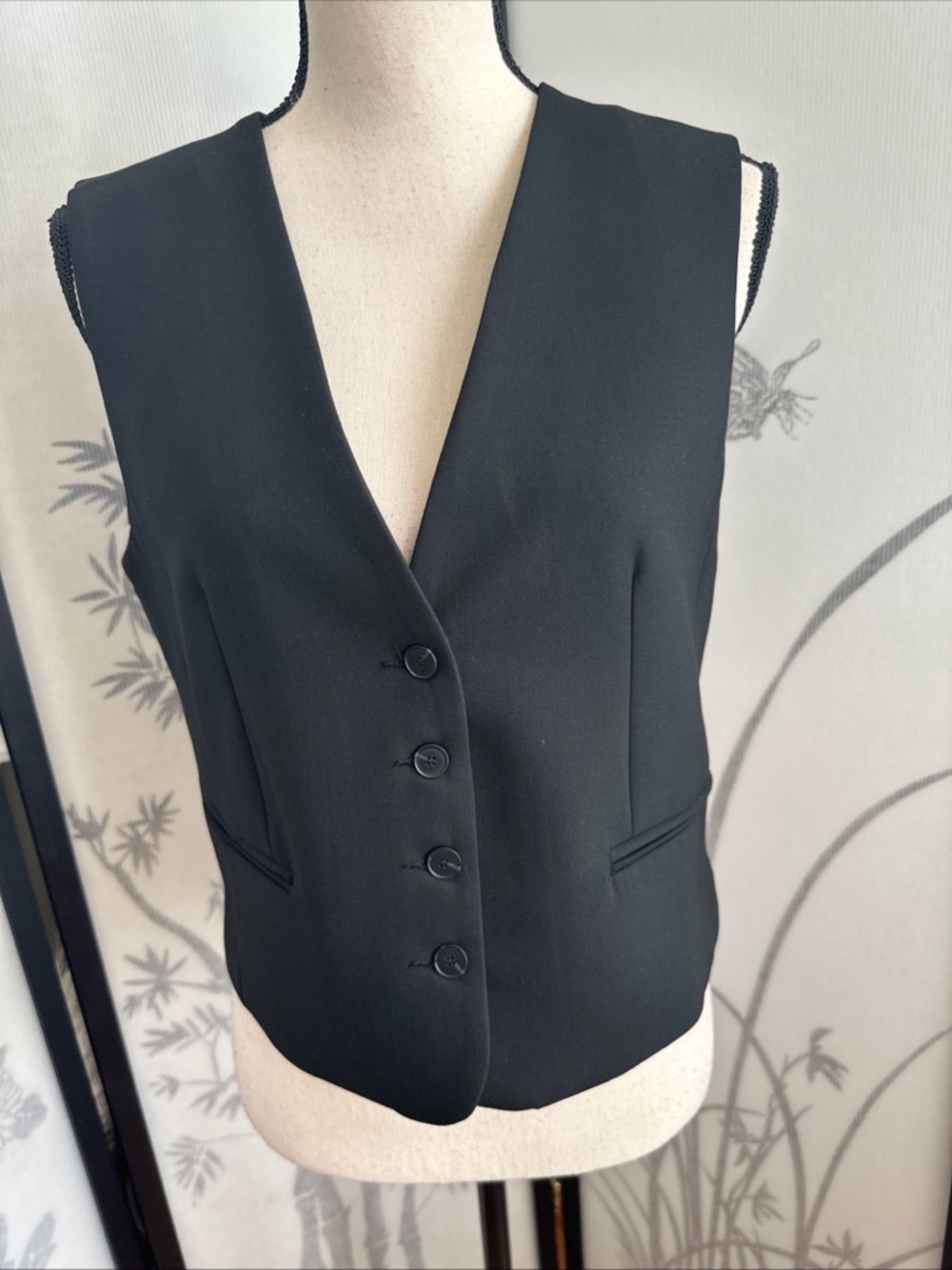Zara Black V-Neck Buttoned Vest